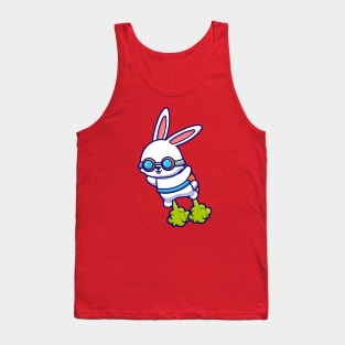 Cute Rabbit Flying With Carrot Rocket Tank Top